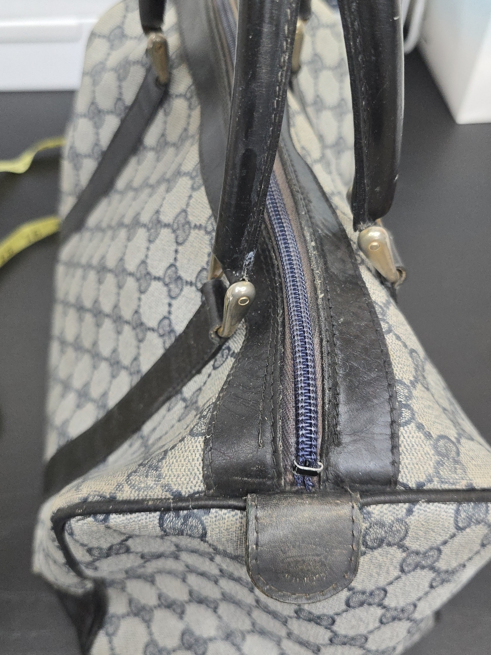 Gucci Monogram Boston Bag in Tan and Black - Picture 5 of 13